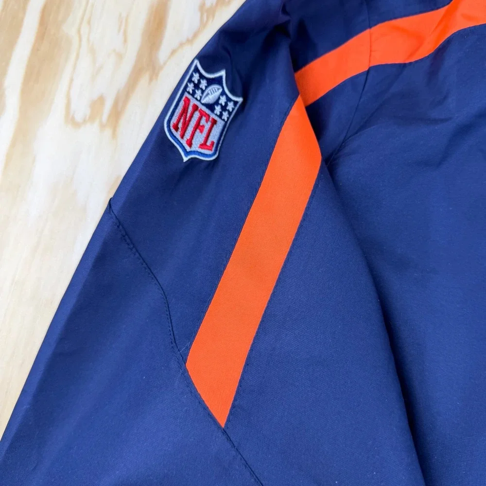 Reebok NFL Onfield Denver Broncos Mens XL Quarter Zip Windbreaker Jacket Blue